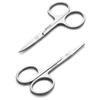 Diversa Facial Hair Small Grooming Scissors For Men Women - Eyebrow, Nose, Mustache, Beard, Eyelashes, Ear Trimming Kit - Curved and Rounded Safety Tip Clippers For Hair Cutting - 2PCS Silver view 1
