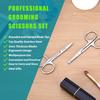 Diversa Facial Hair Small Grooming Scissors For Men Women - Eyebrow, Nose, Mustache, Beard, Eyelashes, Ear Trimming Kit - Curved and Rounded Safety Tip Clippers For Hair Cutting - 2PCS Silver view 2