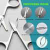 Diversa Facial Hair Small Grooming Scissors For Men Women - Eyebrow, Nose, Mustache, Beard, Eyelashes, Ear Trimming Kit - Curved and Rounded Safety Tip Clippers For Hair Cutting - 2PCS Silver view 3