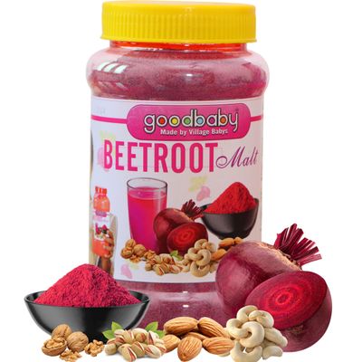 BEETROOT MALT | 100% natural & Homemade Food Product BEETROOT MALT | No Preservatives or Colors | Chemical Free | For Kids & Adults | Malt Based Nutritional Mix Powder Iron Rich | 100% Natural | Beetroot, Almond, Cashew, Cardamom and Country Jaggery