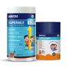 Gritzo SuperMilk Growth+ (Formerly Height+) (2-6y Boy & Girl) (Double Chocolate, 400g) with Super Gummies (Natural Orange Flavour, 30 Gummies) | Pack of 2 view 1