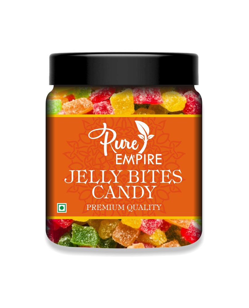 PURE EMPIRE Mixed Fruit Jelly Bites | Colorful Sugar-Coated Candy Balls in Jar | Chewy & Juicy Sweet Treat for Kids & Adults | Ideal for Snacking, Gifting & Parties (250g)