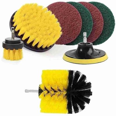 Anayu store (8Pieces) Drill Brush Attachment Set | Scrubber Brush Pads for Tile | Multipurpose Drill Brushes for Cleaning Bathroom Surfaces, Floor, Tub, Shower, Grout, Tile. (Multicolor)