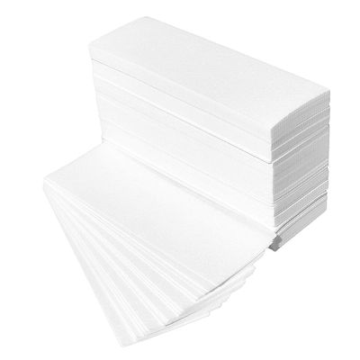 Nidy Disposable Non-Woven Wax Strips Skin Body Facial Hair Removal Bikini Waxing Strips Fabric for Women Men Arms Legs Underarm Hair Removal Plain Waxing Strips White 60Pcs