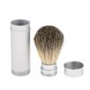 CALANDIS Silver Shaving Brush in Travel Tube Beard Moustache Full Size Shave Brush Tool in Aluminum Metal Tube Case Lightweight | Shaving Brushes & Mugs | Shaving & Hair Removal view 3