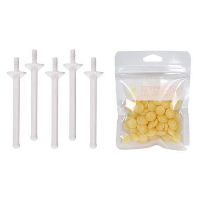 CALANDIS 1Bag Depilatory Wax Waxing Beads Hair Removal Set & 5X Applicator Honey | Waxing Supplies | Shaving & Hair Removal