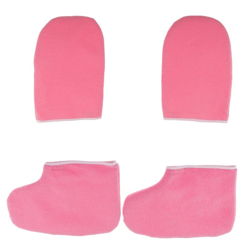 CALANDIS 2 Pairs Soft New Paraffin Wax Protection SPA Hand Foot Mitts Moisturizing Gloves Booties for Warmer Wax Heater Manicure Supply | Waxing Supplies | Shaving & Hair Removal