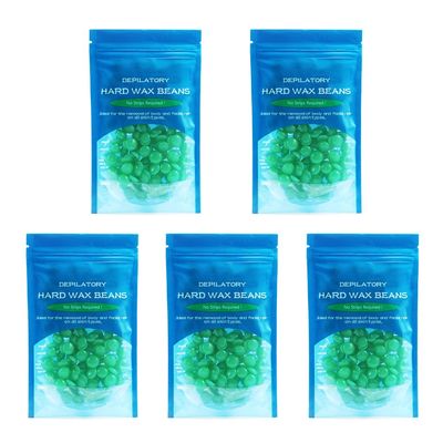 CALANDIS 5 Bags Hot Film Wax Beans Hair Removal Bikini Depilatory Beads Green Tea | Waxing Supplies | Shaving & Hair Removal