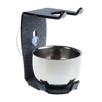 CALANDIS Men's Stainless Steel Shave Soap Bowl Mug + Broken-Resistant Acrylic Shaver Frame Stand Set Shaving Brush Holder Travel Kit | Shaving Brushes & Mugs | Shaving & Hair Removal