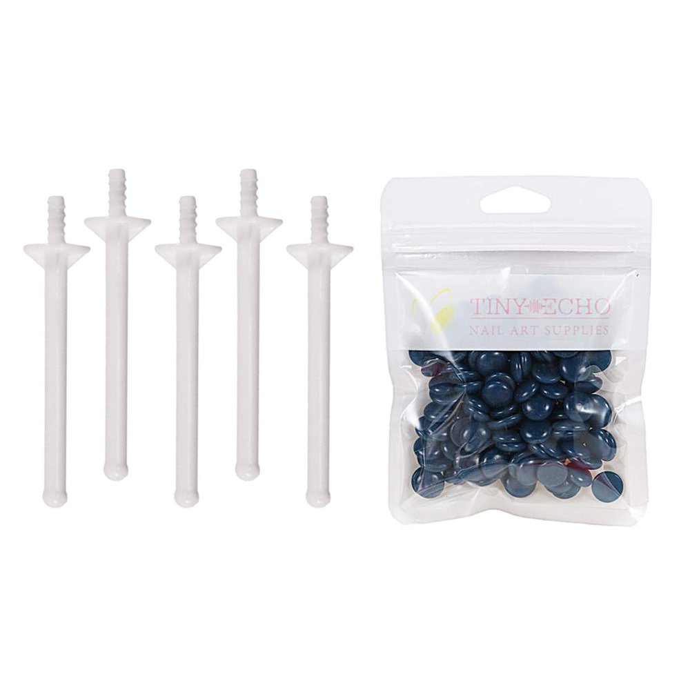 CALANDIS 1Bag Depilatory Wax Waxing Beads Hair Removal Set & 5X Applicator Chamomile | Waxing Supplies | Shaving & Hair Removal