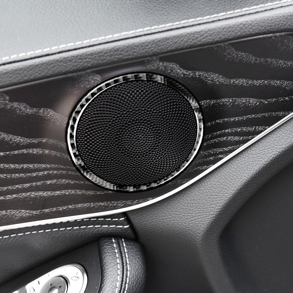 CALANDIS 4 Pieces Car Door Speaker Ring Cover Trim for Mercedes Black | Trim | Interior | Car & Truck Parts | Parts & Accessories