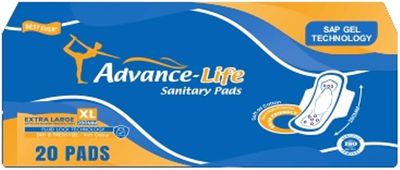 Advance Life XL Sanitary Pads | 280mm | Super Absorbent, Leak-Proof, Odor Control, Rash-Free, Extra Soft & Comfortable for Heavy Flow & Overnight Protection For Women, Girls (Extra Large, 60, count)