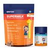 Gritzo SuperMilk Growth+ (Formerly Height+) (7-9y Girls) (Double Chocolate, 800g) with Super Gummies (Natural Orange Flavour, 30 Gummies) | Pack of 2 view 1