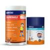 Gritzo SuperMilk Overall Growth (10-12y Girls) (Double Chocolate, 400g) with Super Gummies (Natural Orange Flavour, 30 Gummies) | Pack of 2 view 1