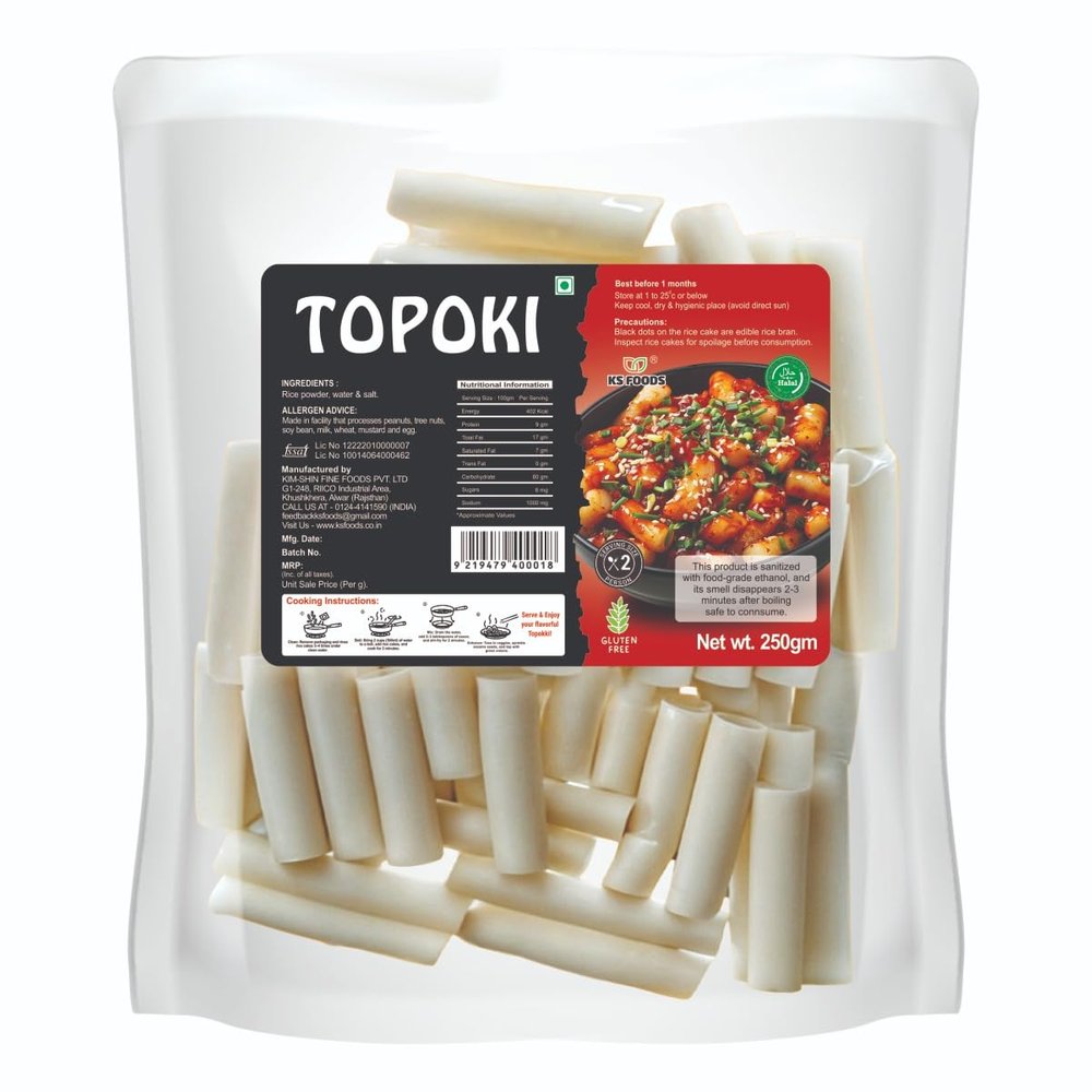 Authentic Korean Tteokbokki Rice Cake Kit  250g | Sweet & Spicy Gochujang Sauce | Street Food Snack Ready in 5 Mins | Chewy Rice Cakes for Ramen, Stir-Fry, BBQ & Dumplings | Vegan, Halal