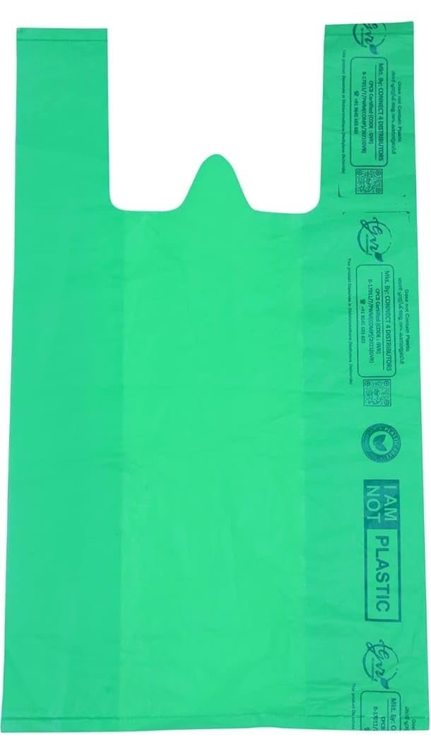 Jagriti Biosol 100% Biodegradable and Compostable Carry Bag, Grocery Bag, Eco-Friendly Bag for Shops & Homes, Pack of 50 carry Bags (13x16)