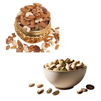 RAJTILAK Dry Fruits Combo Pack of 2 | Panchmeva Mix Dryfruit & Roasted-Salted Pistachio | Panchmeva & Namkeen Pista | Nuts & Dry Fruits | Healthy & Tasty | Pack of 2x500g Each