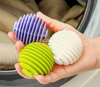TERXA Anti Wrinkle Dryer Balls | Magic Reusable Anti Tangle Laundry Balls | Wrinkle Remover | Static Reducer | Fabric Softener | Anti Entanglement Laundry Ball (Set of 4 PCs,Multicolor)