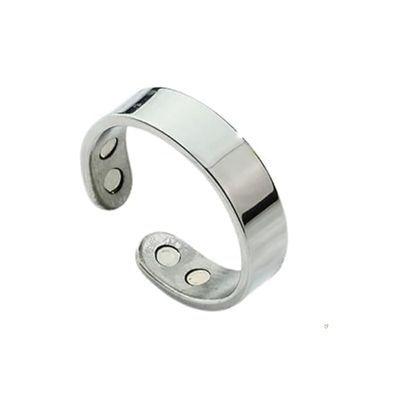 4beauty Therapy Blood Sugar Control Ring | Adjustable Magnetic Therapy Ring for Blood Sugar Management |Lymphatic Drainage, Pain Relief (Silver)
