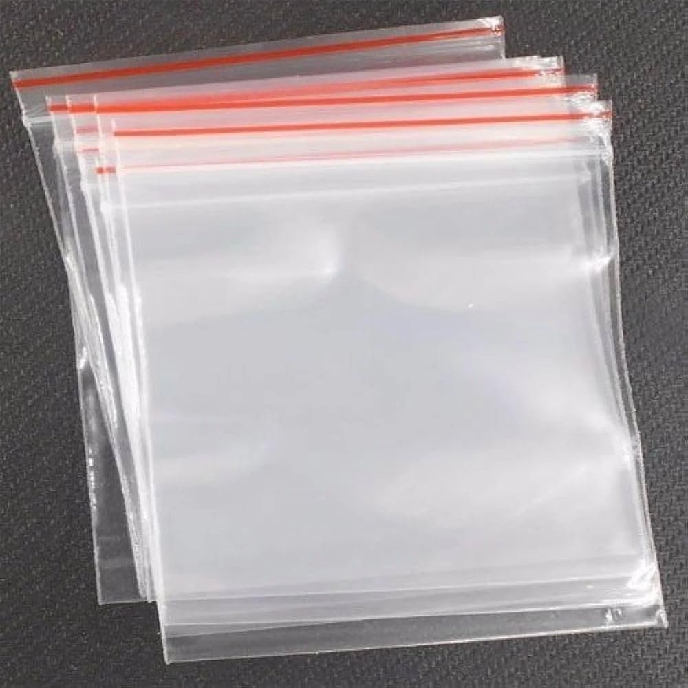 PURECRATE Zip Lock Pouch Reusable Transparent Plastic Bags, Strong Zip Lock Storage Pouches and Durable Side Press Seal Pack of 50 Pieces (3 * 4 Inch)