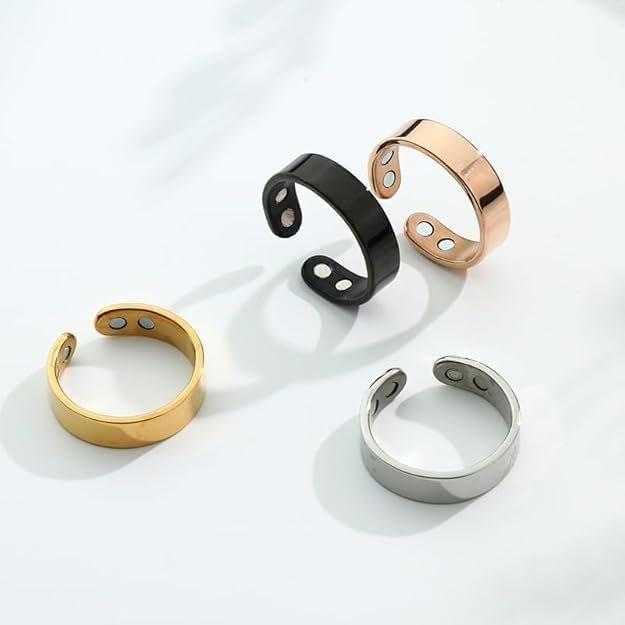 1 Pcs Nighttime Men's Therapeutic Magnetic Ring,Elegant Titanium Magnetic Therapy Ring,Titanium Magnetic Therapy Ring,Magnet Rings Opening Adjustabl, Improve Sleeping