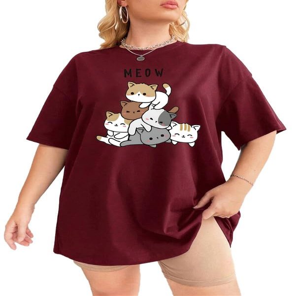 ABSOLUTE DEFENSE Oversize Tshirt Baggy for Women Girl Cotton Latest Casual Blue Maroon Stylish Beige Black Lavender Pink Brown Peach White 299 399 Under