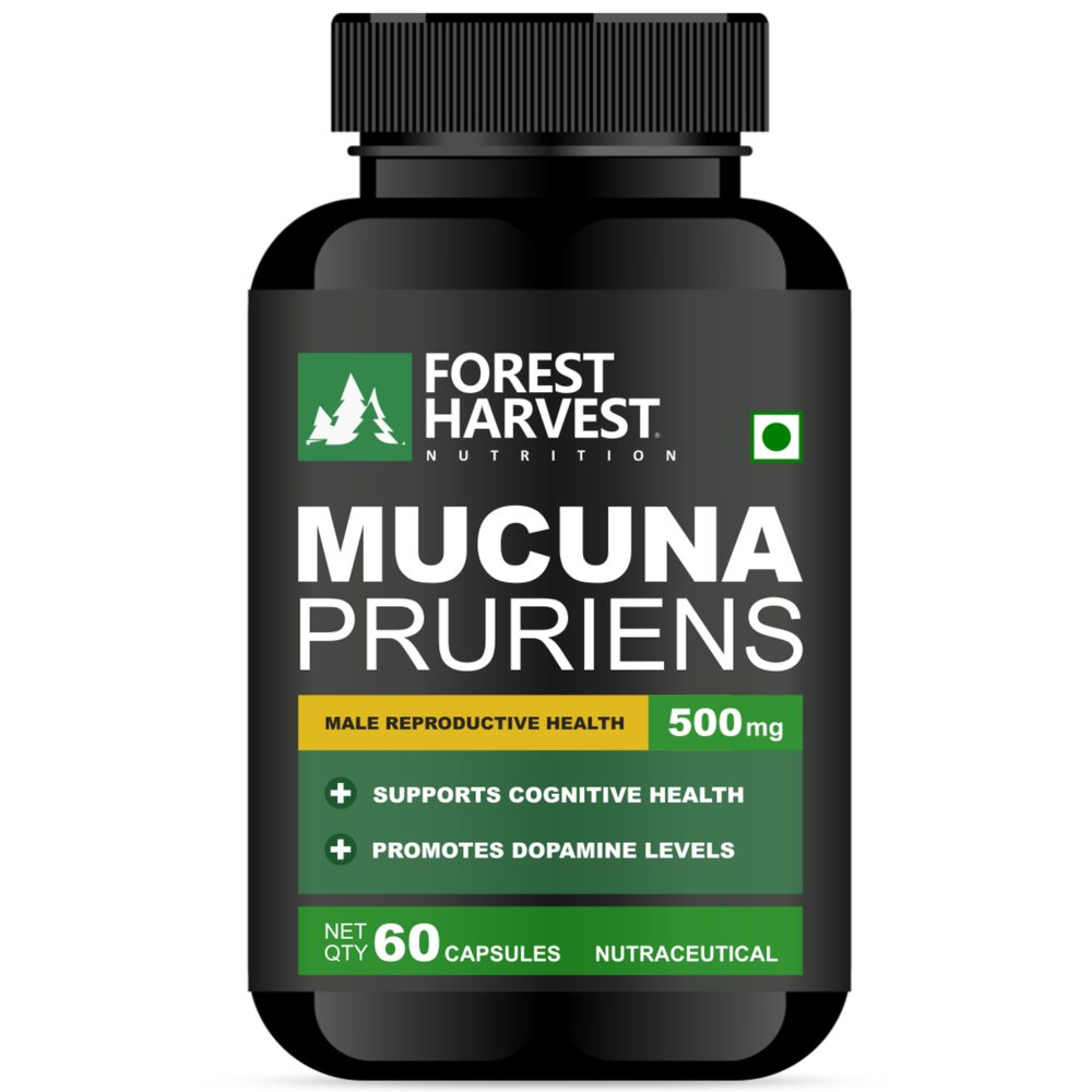 Forest Harvest Nutrition Mucuna Pruriens Extract | 60 Veg Capsules | WHO-GMP, ISO, HACCP & FSSAI Certified