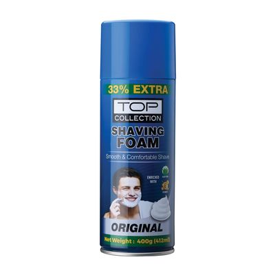 Top Collection Shaving Foam - Original, 400g | Enriched with Aloe Vera and Vitamin E