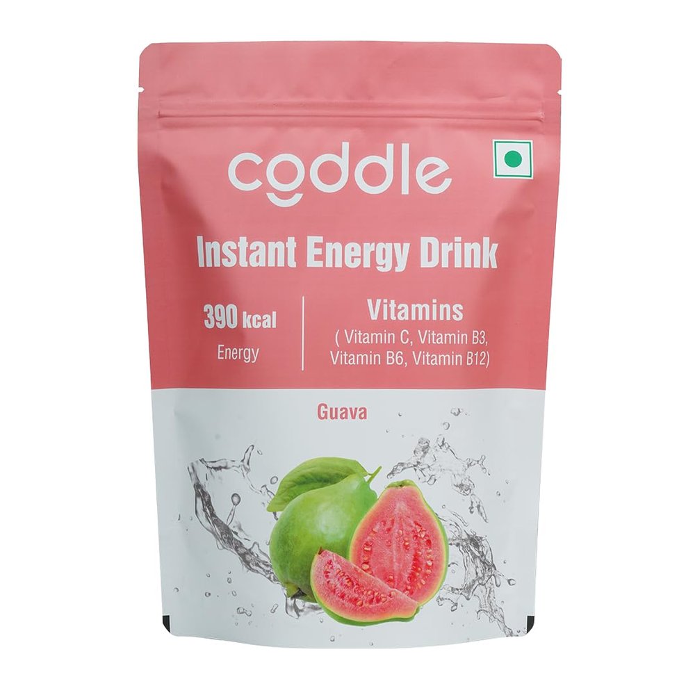 Coddle Guava Instant Energy Drink Powder (900g Refill, Pack of 1) | Festive Christmas Special Drink Mix | Tasty Guava Flavoured Energy Drink | With Vitamins C, B3, B6 & B12 for Immunity & Hydration | Instant Energy for Kids & Adults , Republic Day Of