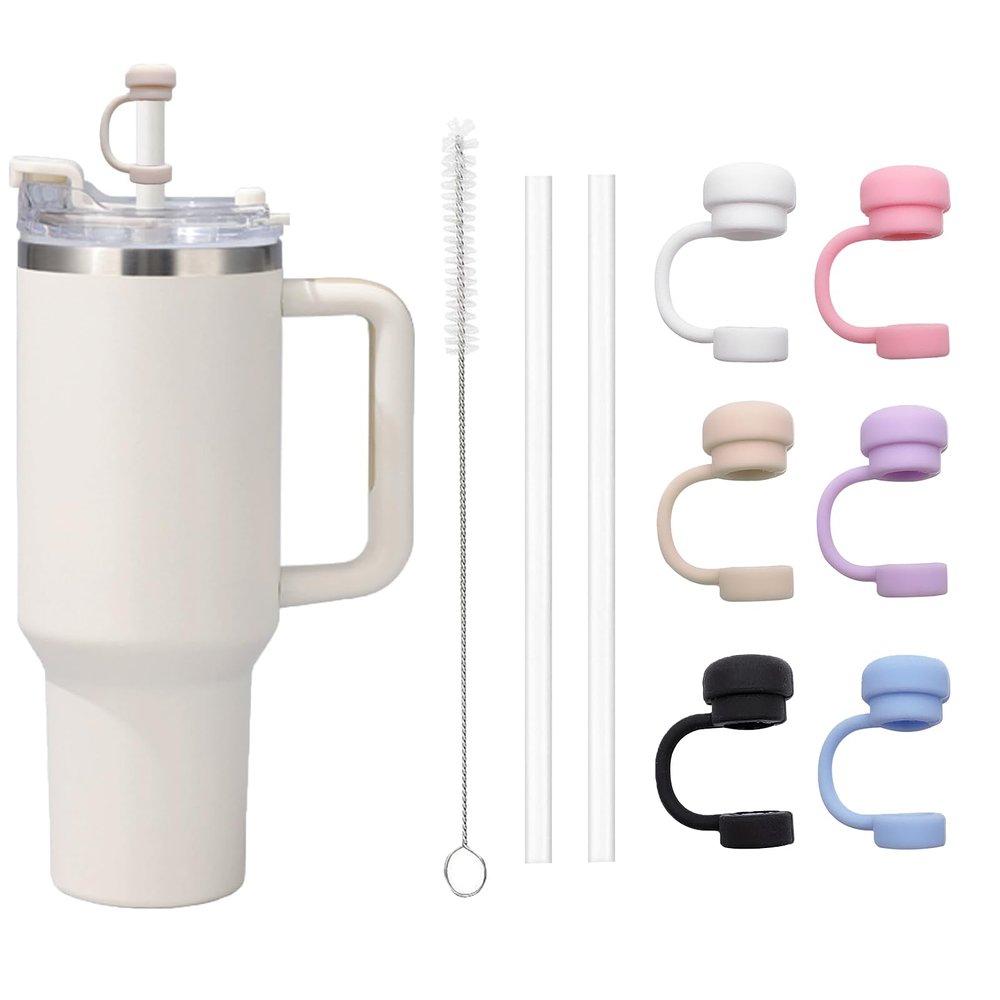 9 Pcs Stanley Cup Accessories, Water Bottle, Coffee Mug Accessories Stanley Cup Dust Cap Straw Cap Straw Sleeve Fits 1.0cm Diameter Suitable for Home Picnic and Cafes