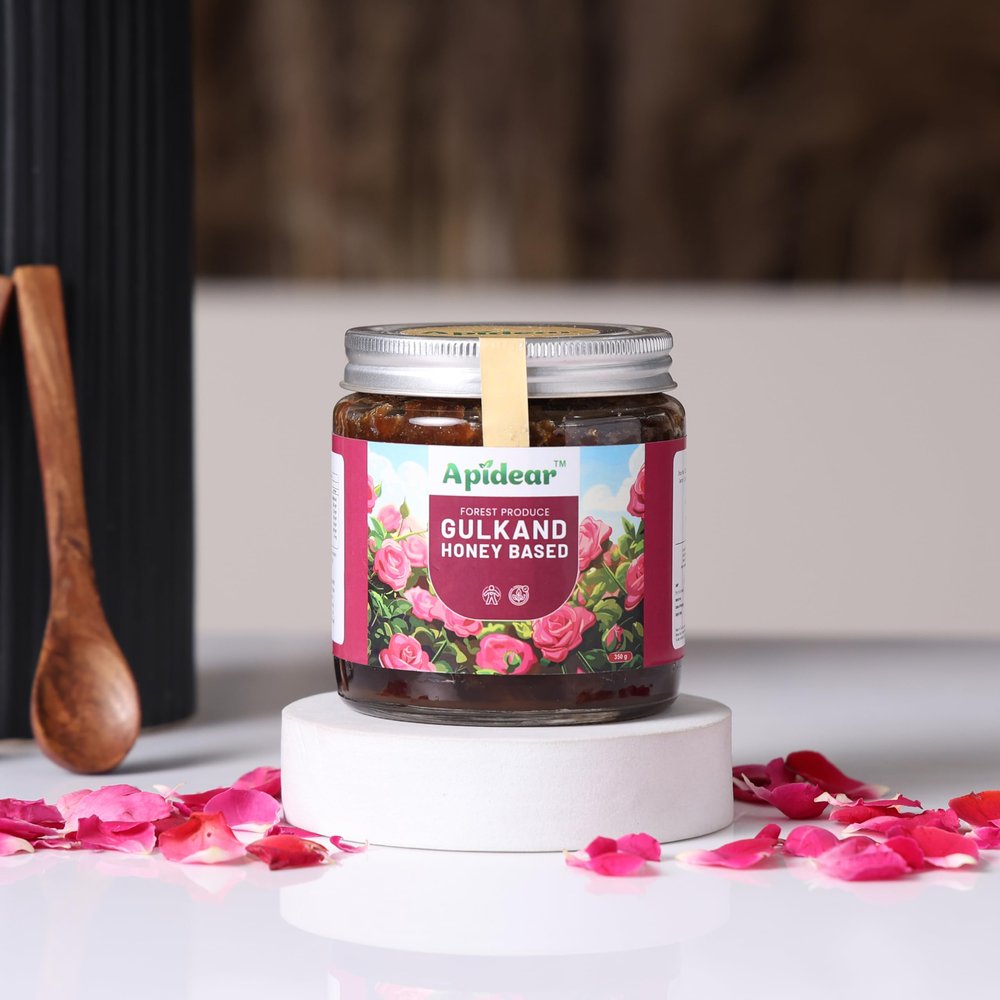 Apidear Premium Gulkand 350g  Rose Petal Jam with Natural Honey | Ayurvedic Digestive, Mouth Freshener & Cooling Tonic | No Preservatives | Healthy & Delicious Sweet Treat