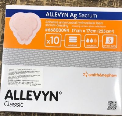 Allevyn Ag Sacrum 17X17Cm, For Absorb Exudate, Dressing Size: 17 * 17Cm, 2pcs