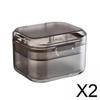 LOOM TREE 2xTportable Denture Case Container Waterproof Drain Organizer Holder Soaking Black | Oral Care | Denture Care view 2