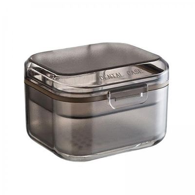LOOM TREE 3xTportable Denture Case Container Waterproof Drain Organizer Holder Soaking Black | Oral Care | Denture Care