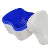 LOOM TREE 2xDenture Bath Box Organizer with Strainer Basket Teeth Portable Navy Blue | Oral Care | Denture Care view 4