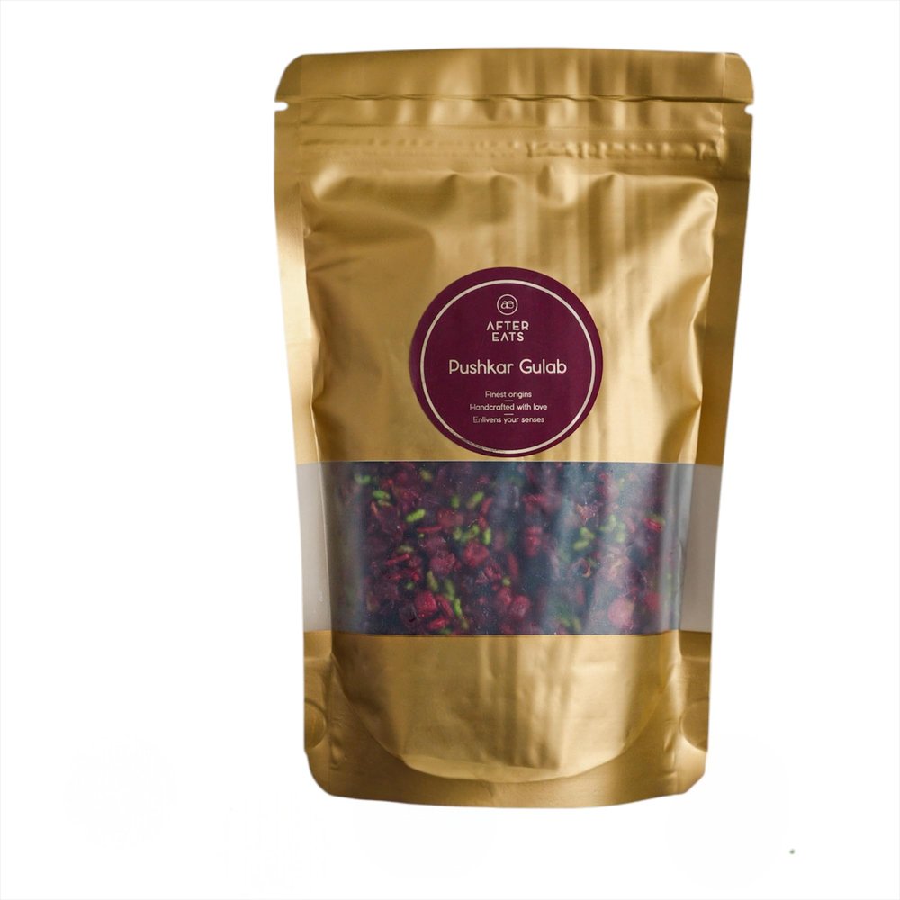 After Eats Pushkar Gulab | Premium Rose Petal Mouth Freshener with Fennel Seeds & Arabian Dates | Natural Mukhwas for Digestion & Fresh Breath | 250g Sharing Pack