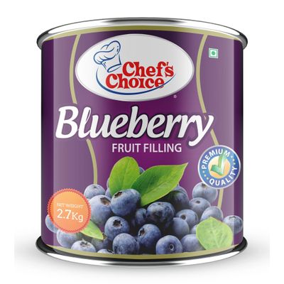 Chef's Choice Blueberry Fruit Filling Can - 2.7 Kg | Product Of Philippines | Blueberry Fruit Filling For Baking And Dessert Preparations | Pack Of 1