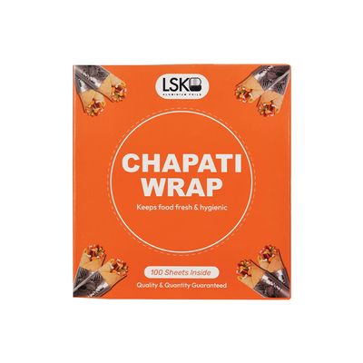 CHAPATI WRAP 100 Pre-Cut Roti Wrapping Aluminium Foil Sheets | 12 Micron Thickness | 27x25 cm Foil Sheets | Ideal for Wrapping Fresh Rotis, Chapatis & Flatbreads