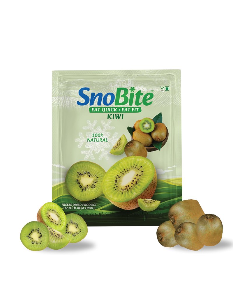SnoBite Freeze-Dried Kiwi Pouch | 100% Natural | No Added Sugar, Zero Preservatives | Healthy, Tasty, Gluten Free Snack for Adults and Kids | 16g
