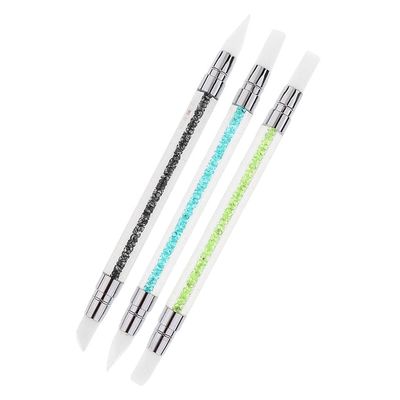 BNF 3Pcs 2 Way Silicone Dual Head Nail Art Brushes Acrylic Polish Dotting Pen Craft Carving Painting Drawing Manicure Tools | Health & Beauty | Nail Care, Manicure & Pedicure | Nail Art Accessories