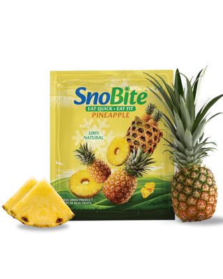 SnoBite Freeze-Dried Pineapple Pouch | 100% Natural | No Added Sugar, Zero Preservatives | Healthy, Tasty, Gluten Free Snack for Adults and Kids | 25g