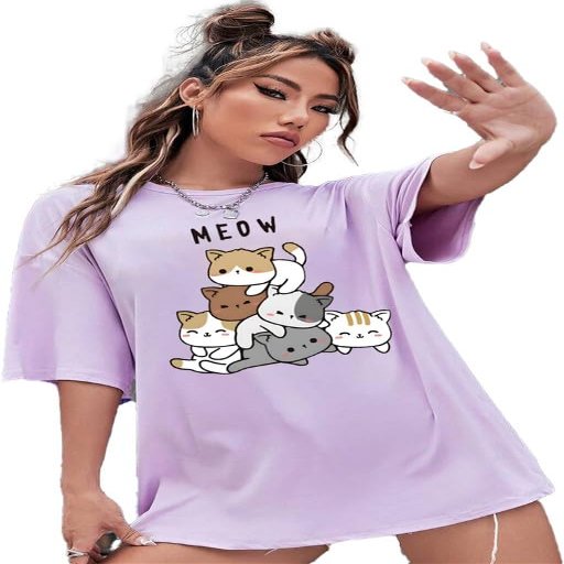 ABSOLUTE DEFENSE Oversize Tshirt Baggy for Women Girl Cotton Latest Casual Blue Maroon Stylish Beige Black Lavender Pink Brown Peach White 299 399 Under