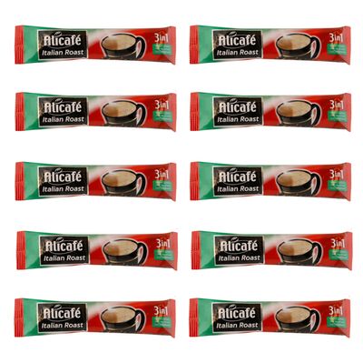 Alicafe Italian Roast 3 in 1 Instant Coffee | Smooth With Microground Coffee | Instant Coffee Sachets | (10 x 16.5g)