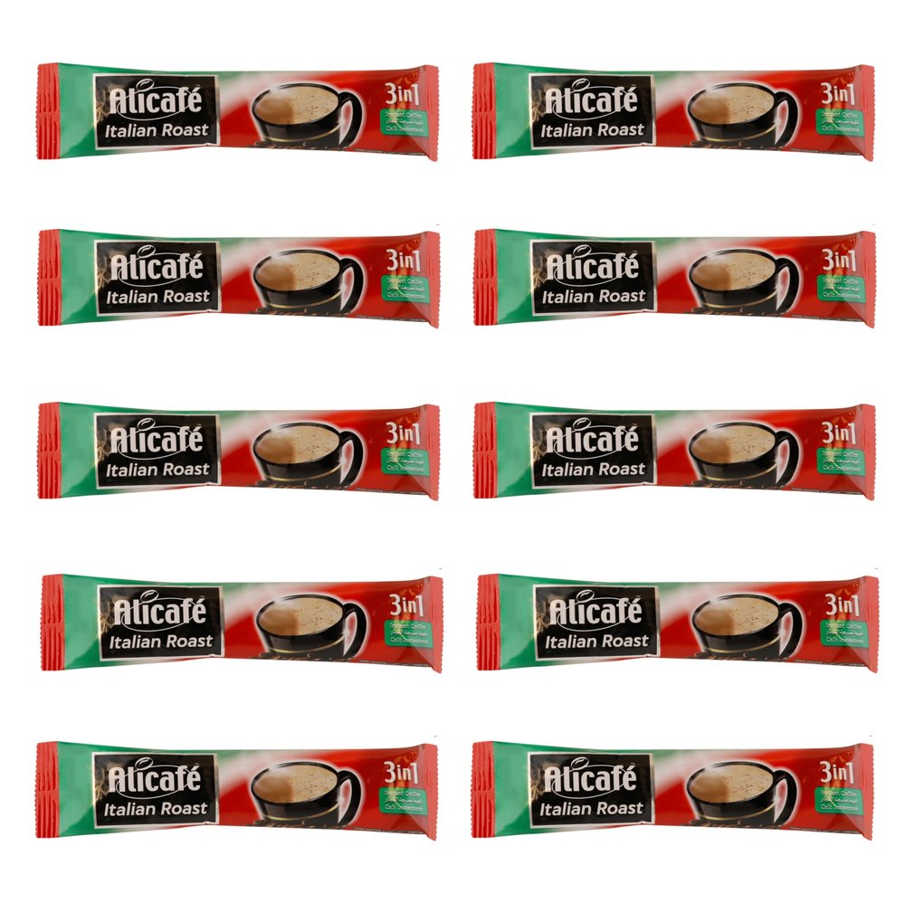 Alicafe Italian Roast 3 in 1 Instant Coffee | Smooth With Microground Coffee | Instant Coffee Sachets | (10 x 16.5g)