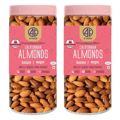 41 Foods Premium Almonds | Badam | 1 KG (500g x 2)