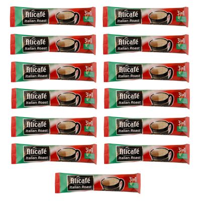Alicafe Italian Roast 3 in 1 Instant Coffee | Smooth With Microground Coffee | Instant Coffee Sachets | (13 x 16.5g)