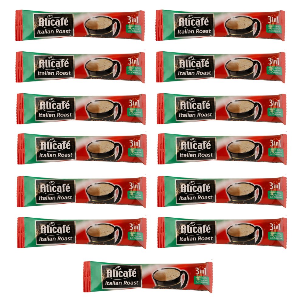 Alicafe Italian Roast 3 in 1 Instant Coffee | Smooth With Microground Coffee | Instant Coffee Sachets | (13 x 16.5g)
