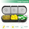 BITTZOOT Weekly Pill Organizer 3 Times a Day, Portable Travel Pill Box 7 Day with Large Pill Containers, moisture-proof Pill Case for Vitamins, Medication, Supplements and Fish Oils (Black) view 2