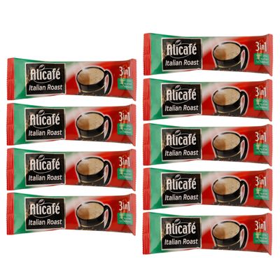 Alicafe Italian Roast 3 in 1 Instant Coffee | Smooth With Microground Coffee | Instant Coffee Sachets | (9 x 16.5g)