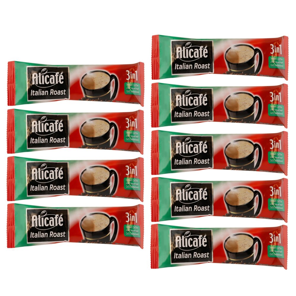 Alicafe Italian Roast 3 in 1 Instant Coffee | Smooth With Microground Coffee | Instant Coffee Sachets | (9 x 16.5g)